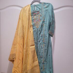 Indian Silk Salwar Kameez 3 pcs Set | Traditional Wear | Pakistani